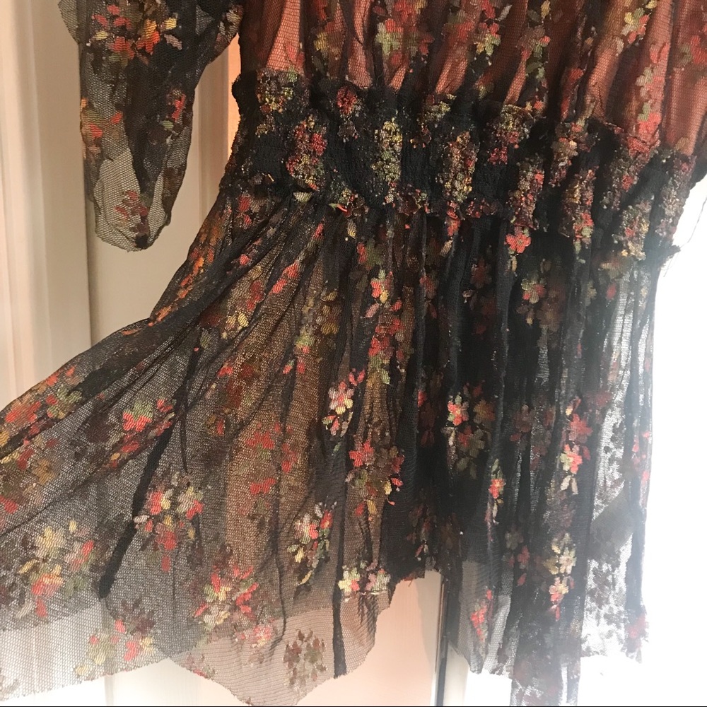 NWOT Free People Flowy Mesh Blouse - Picture 2 of 6